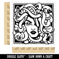 Snake Haired Gorgon Medusa Greek Myth Square Rubber Stamp for Stamping Crafting