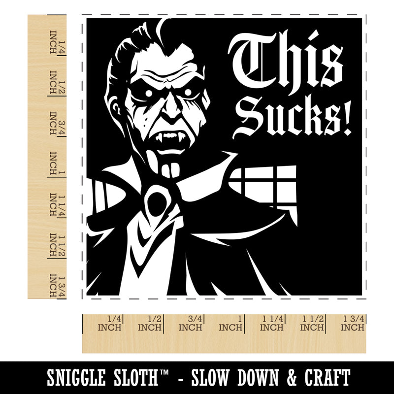 This Sucks Dracula Vampire Halloween Square Rubber Stamp for Stamping Crafting