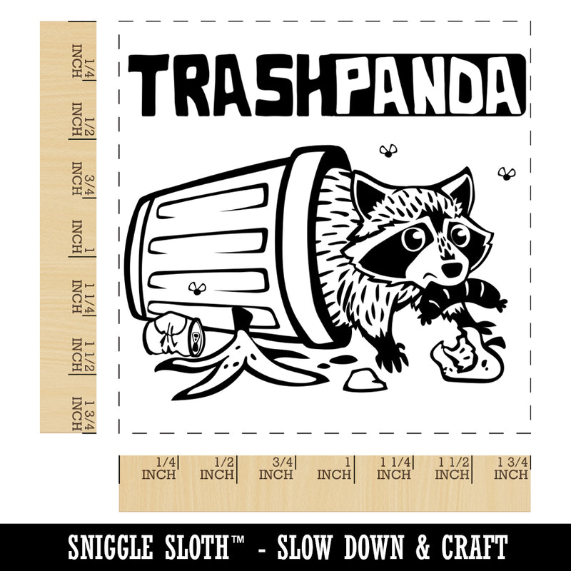 Trash Panda Raccoon Square Rubber Stamp for Stamping Crafting