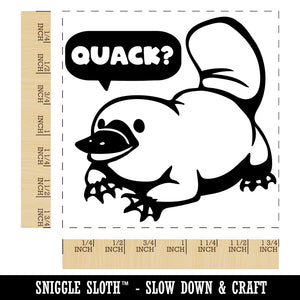 What Does the Platypus Say Square Rubber Stamp for Stamping Crafting