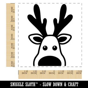 Peeking Reindeer Christmas Square Rubber Stamp for Stamping Crafting