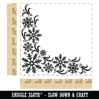 Snowflake Corner Winter Square Rubber Stamp for Stamping Crafting