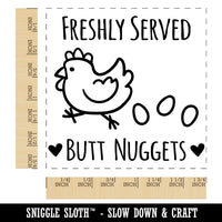Freshly Served Butt Nuggets Chicken Laying Eggs Square Rubber Stamp for Stamping Crafting