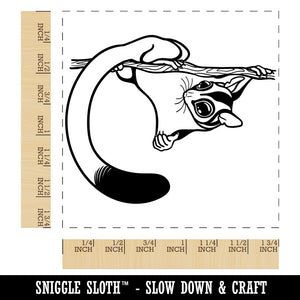 Playful Sugar Glider Hanging Square Rubber Stamp for Stamping Crafting