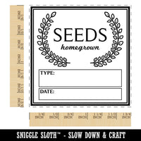 Seeds Homegrown Fill In Type and Date Gardening Square Rubber Stamp for Stamping Crafting