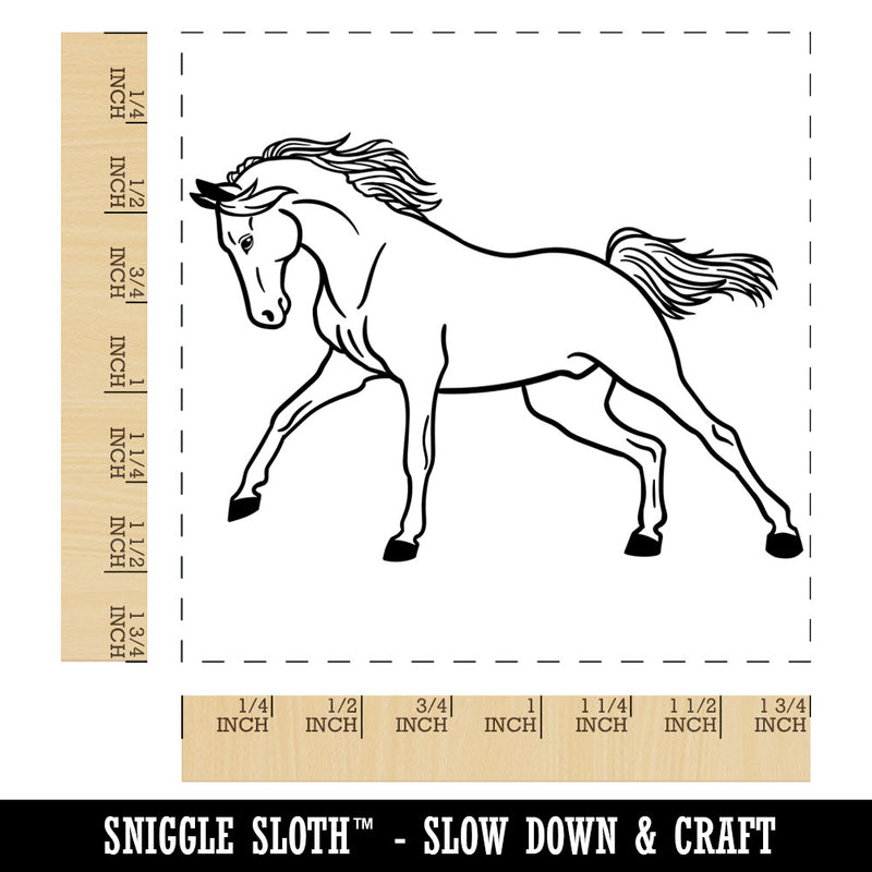 Wild Arabian Horse Square Rubber Stamp for Stamping Crafting