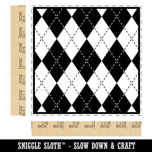 Argyle Pattern Block Square Rubber Stamp for Stamping Crafting