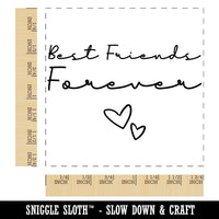 Best Friends Forever Script with Hearts Square Rubber Stamp for Stamping Crafting