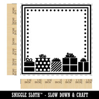 Blank Holiday Label Christmas Birthday Presents Gifts Square Rubber Stamp for Stamping Crafting