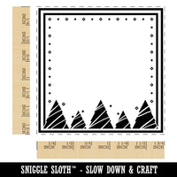 Blank Holiday Label Christmas Trees Square Rubber Stamp for Stamping Crafting
