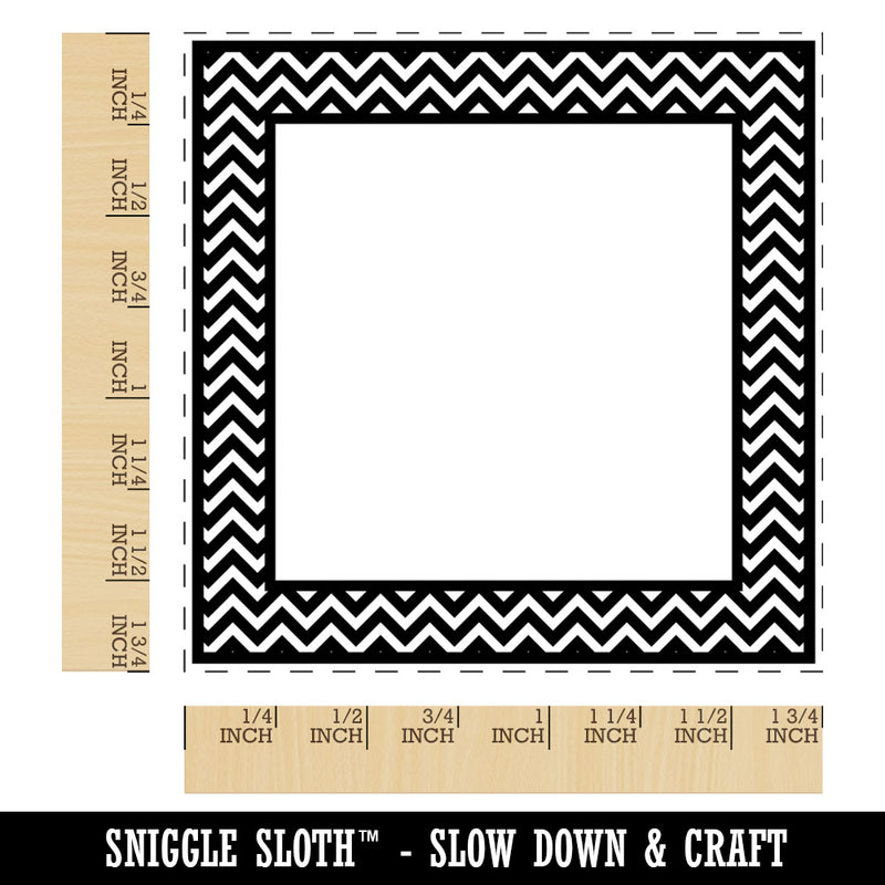 Chevrons Pattern Border Frame Square Rubber Stamp for Stamping Crafting