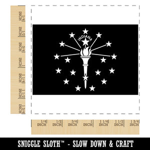 Indiana State Flag Square Rubber Stamp for Stamping Crafting
