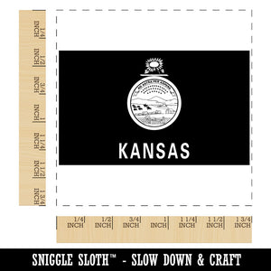 Kansas State Flag Square Rubber Stamp for Stamping Crafting