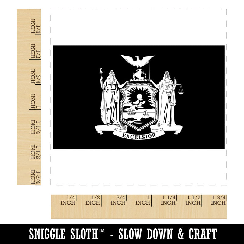 New York State Flag Square Rubber Stamp for Stamping Crafting