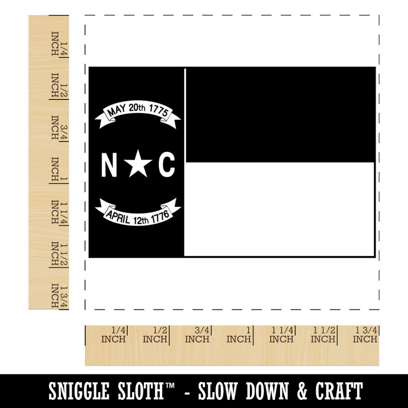 North Carolina State Flag Square Rubber Stamp for Stamping Crafting