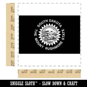 South Dakota State Flag Square Rubber Stamp for Stamping Crafting