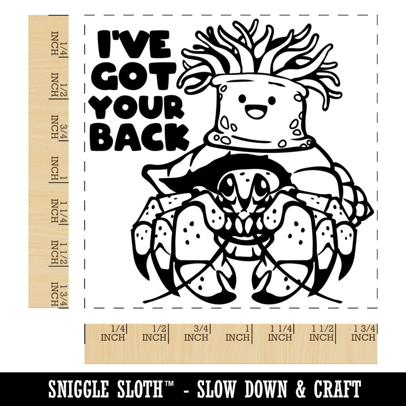 Anemone Has Got Your Back Hermit Crab Friends Square Rubber Stamp for Stamping Crafting