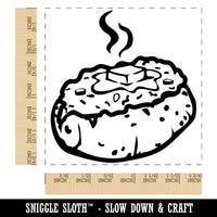 Hot Baked Potato with Chives and Butter Square Rubber Stamp for Stamping Crafting