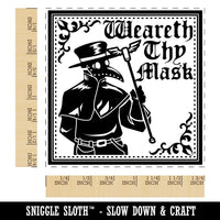 Plague Doctor Weareth Thy Mask Square Rubber Stamp for Stamping Crafting