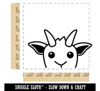 Peeking Goat Square Rubber Stamp for Stamping Crafting