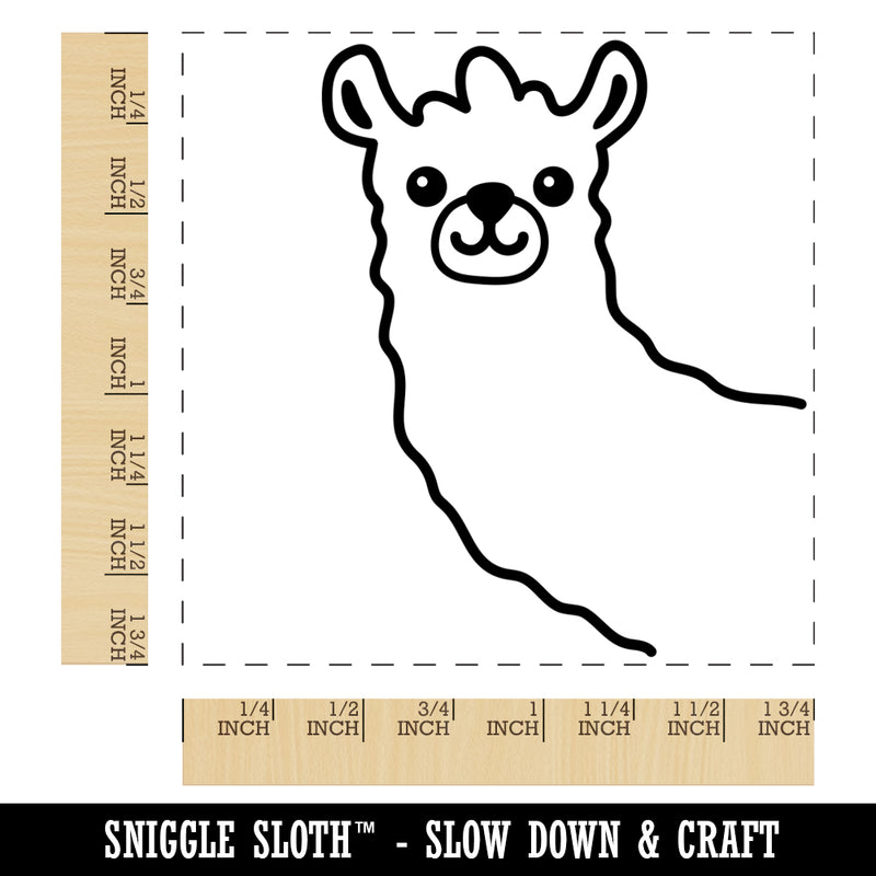 Peeking Llama Square Rubber Stamp for Stamping Crafting