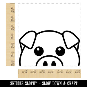 Peeking Pig Square Rubber Stamp for Stamping Crafting