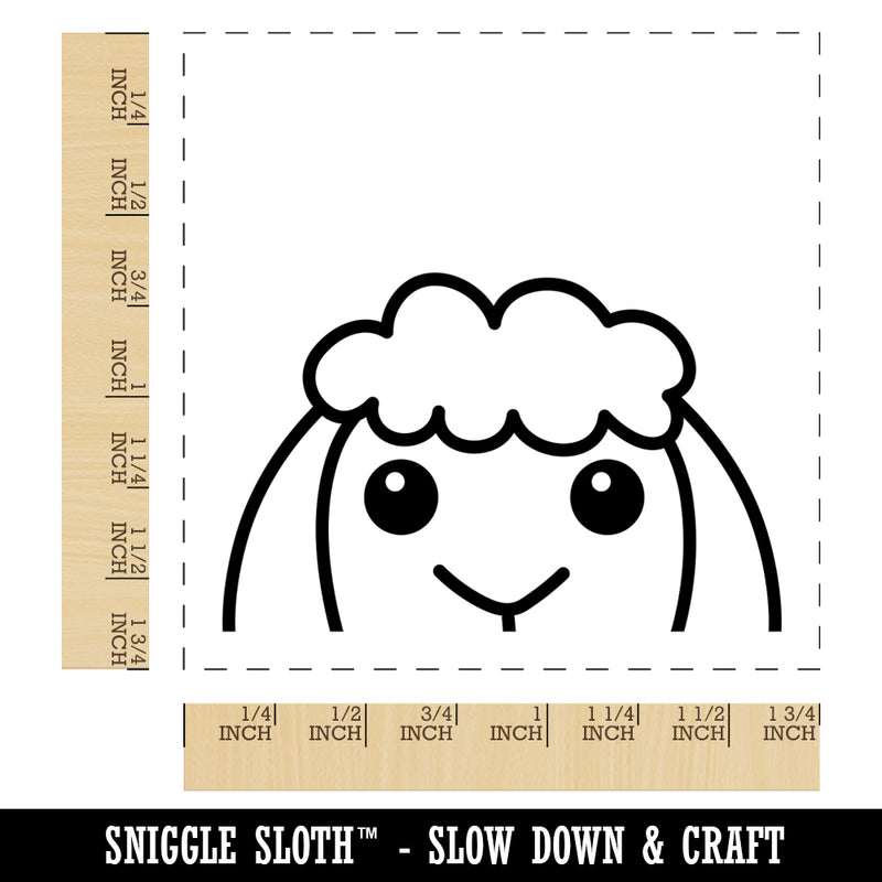Peeking Sheep Square Rubber Stamp for Stamping Crafting