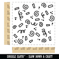 Scattered Confetti Party Celebration Birthday Square Rubber Stamp for Stamping Crafting