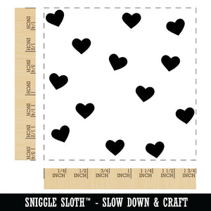 Scattered Hearts Love Anniversary Valentine's Day Square Rubber Stamp for Stamping Crafting