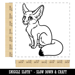 Adorable Fennec Fox Square Rubber Stamp for Stamping Crafting