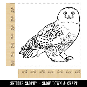 Beautiful Snowy Owl Square Rubber Stamp for Stamping Crafting