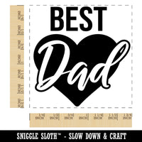 Best Dad in Heart Father's Day Square Rubber Stamp for Stamping Crafting