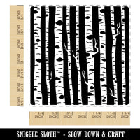 Birch Wood Trees Solid Background Square Rubber Stamp for Stamping Crafting