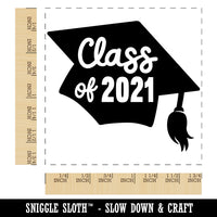 Class of 2021 Written on Graduation Cap Square Rubber Stamp for Stamping Crafting