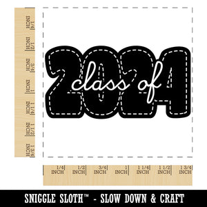 Class of 2024 Bold Year Graduate Graduation School College Square Rubber Stamp for Stamping Crafting