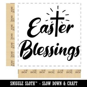 Easter Blessings Religious Cross Square Rubber Stamp for Stamping Crafting