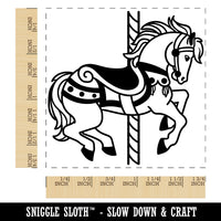 Fancy Carousel Horse Merry-Go-Round Square Rubber Stamp for Stamping Crafting