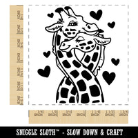Giraffes in Love Necks Intertwined Anniversary Valentine's Day Square Rubber Stamp for Stamping Crafting