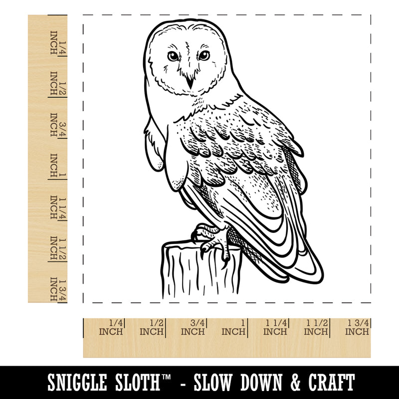 Magnificent Barn Owl Square Rubber Stamp for Stamping Crafting