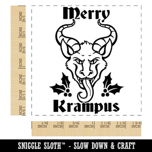 Merry Krampus Christmas Folklore Square Rubber Stamp for Stamping Crafting