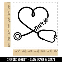 Nurse Heart Stethoscope Square Rubber Stamp for Stamping Crafting