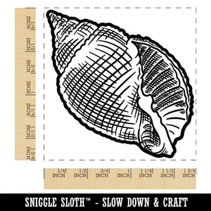 Nutmeg Shell Hashmark Shaded Beach Seashell Square Rubber Stamp for Stamping Crafting