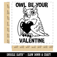 Owl I'll Be Your Valentine Love Square Rubber Stamp for Stamping Crafting