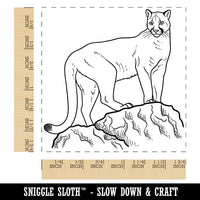 Proud Cougar Mountain Lion Square Rubber Stamp for Stamping Crafting