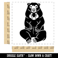 Sitting Malayan Sun Bear Square Rubber Stamp for Stamping Crafting