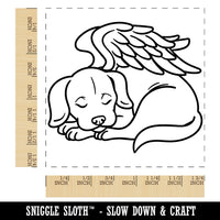 Sleeping Angel Dog Loss of Pet Square Rubber Stamp for Stamping Crafting
