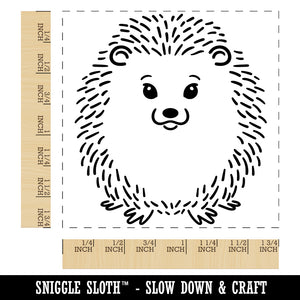 Sweet Hedgehog Front Square Rubber Stamp for Stamping Crafting