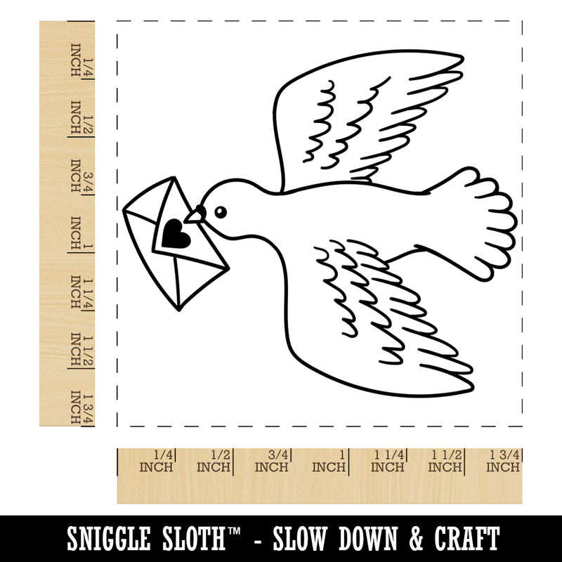 Messenger Bird Dove Pigeon Anniversary Valentine's Day Square Rubber Stamp for Stamping Crafting