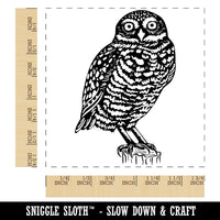 Watchful Burrowing Owl Square Rubber Stamp for Stamping Crafting