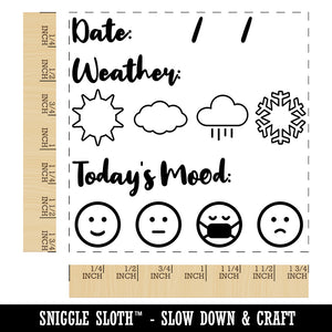 Date Fill-In with Weather Mood Tracker Daily Calendar  Square Rubber Stamp for Stamping Crafting